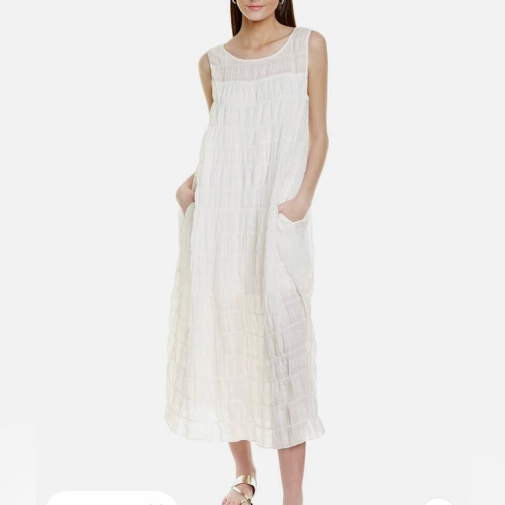 MAX STUDIO ~ Summer Perfect!  White Tiered Maxi Dress ~ Size Medium